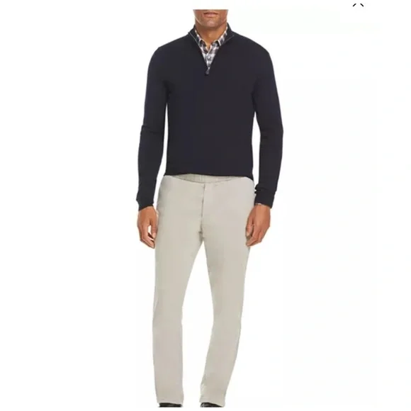 The Men Store Bloomingdale’s Quarter Zip Merino Navy Sweater M